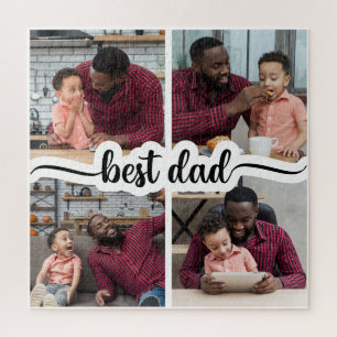Bester Vater Personalisiert 4 FotoCollage Puzzle