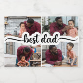 Bester Vater Personalisiert 4 FotoCollage Schaumweinetikett (Einzelnes Label)