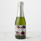 Bester Vater Personalisiert 4 FotoCollage Schaumweinetikett (Vorderseite)