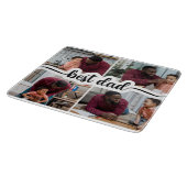Bester Vater Personalisiert 4 FotoCollage Schneidebrett (Ecke)