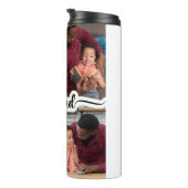 Bester Vater Personalisiert 4 FotoCollage Thermosbecher (Nach rechts gedreht)