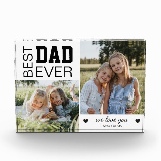 Bester Vater Personalisiert Fotoblock (Vorderseite)