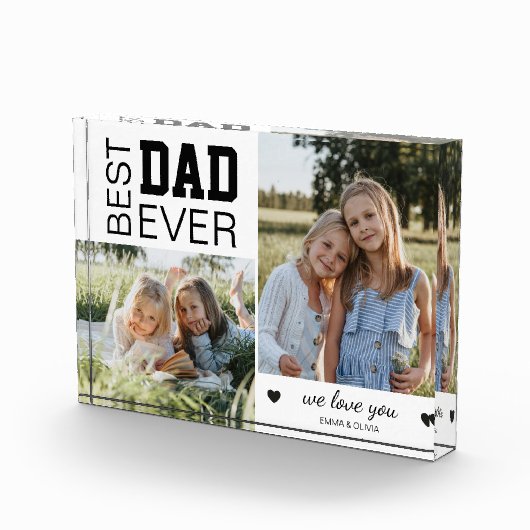 Bester Vater Personalisiert Fotoblock (Rechts)