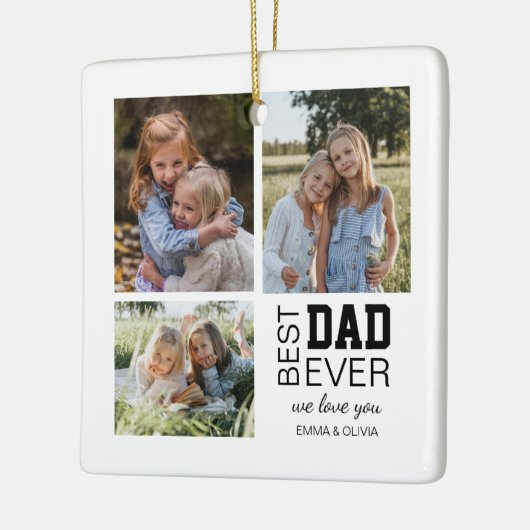 Bester Vater Personalisierte Foto Keramikornament (Links)