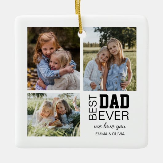 Bester Vater Personalisierte Foto Keramikornament (Vorderseite)