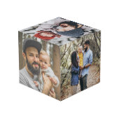 Bester Vater Personalisiertes Foto Würfel (Rückseite Schrägansicht)