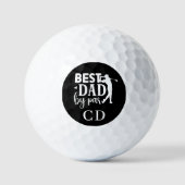 Bester Vater pro Monogramm Schwarz-weiß Golfball (Vorderseite)