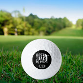 Bester Vater pro Monogramm Schwarz-weiß Golfball