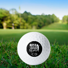 Bester Vater pro Monogramm Schwarz-weiß Golfball