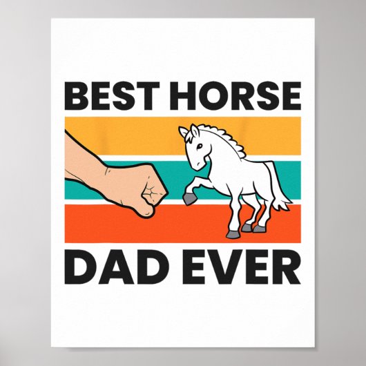 Bester Vater Reitpferd Pferderücken Ri Poster (Vorne)