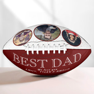 Bester Vater rote Familie 3 Foto-Collage Football