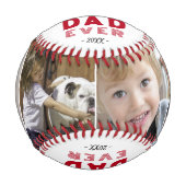 Bester Vater Rotes Herz 4 Foto Collage Baseball (Vorderseite)