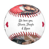 Bester Vater Rotes Herz 4 FotoCollage Baseball (Rückseite)