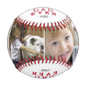 Bester Vater Rotes Herz 4 FotoCollage Baseball (Vorderseite)