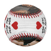 Bester Vater Rotes Herz Rustikales Holz 2 Foto Baseball (Rückseite)