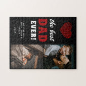 Bester Vater Rotes Herz Vatertag 2 Foto Puzzle (Horizontal)
