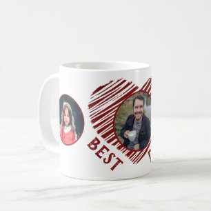 Bester Vater Rotes Herz Vatertag 3 FotoCollage Kaffeetasse