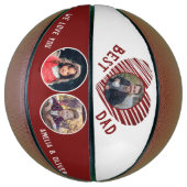 Bester Vater Rotes Herz Vatertag 3 Fotos Basketball (Vertikal)