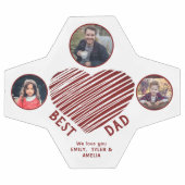 Bester Vater Rotes Herz Vatertag 3 Fotos Fußball (Flach)