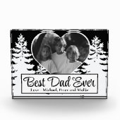 Bester Vater rustikale, minimalistische Fotovorlag Fotoblock (Vorderseite)