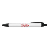 Bester Vater Schrift Rot Herz Kugelschreiber (Oberseite)