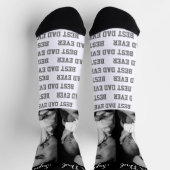 Bester VATER Schwarz & Weiß Modernes Foto mit Typo Socken (Oben)