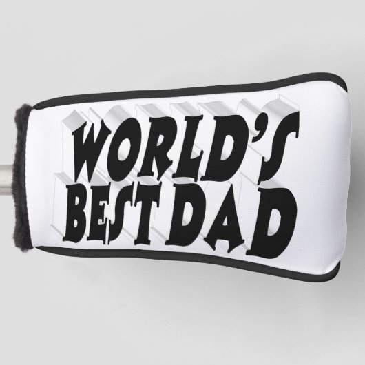 Bester Vater schwarzer 3D-Text Golf Headcover (Vorderseite)