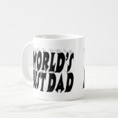 Bester Vater schwarzer 3D-Text Kaffeetasse (Vorderseite Links)