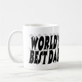 Bester Vater schwarzer 3D-Text Kaffeetasse (Links)