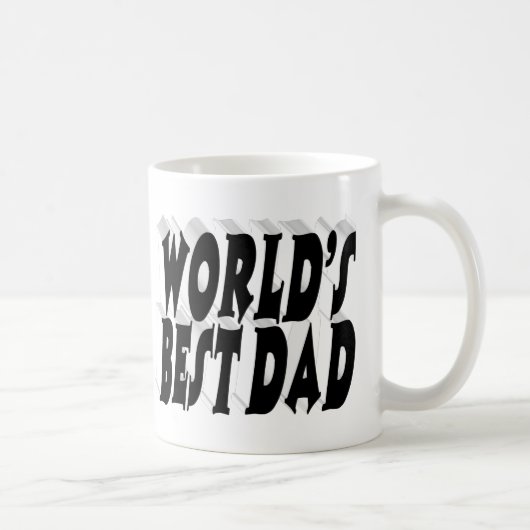 Bester Vater schwarzer 3D-Text Kaffeetasse (Rechts)