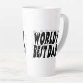 Bester Vater schwarzer 3D-Text Milchtasse (Rechte Ecke)