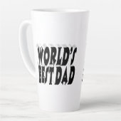 Bester Vater schwarzer 3D-Text Milchtasse (Linke Ecke)