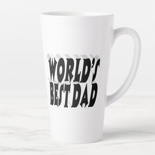 Bester Vater schwarzer 3D-Text Milchtasse (Rechts)