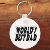 Bester Vater schwarzer 3D-Text Schlüsselanhänger (Vorderseite)