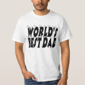 Bester Vater schwarzer 3D-Text T-Shirt (Vorderseite)
