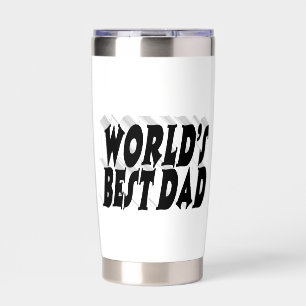 Bester Vater schwarzer 3D-Text Thermobecher