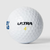 Bester Vater Seeblau 3D-Text Golfball (Logo)