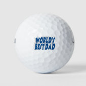 Bester Vater Seeblau 3D-Text Golfball (Vorderseite)