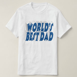 Bester Vater Seeblau 3D-Text T-Shirt