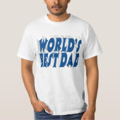 Bester Vater Seeblau 3D-Text T-Shirt (Vorderseite)