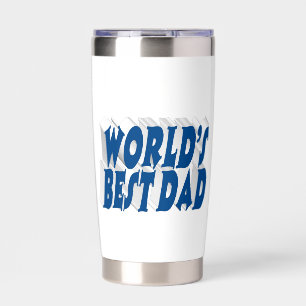 Bester Vater Seeblau 3D-Text Thermobecher