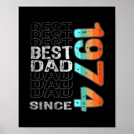 Bester Vater Seit 1974 für den besten Papa der Wel Poster (Vorne)
