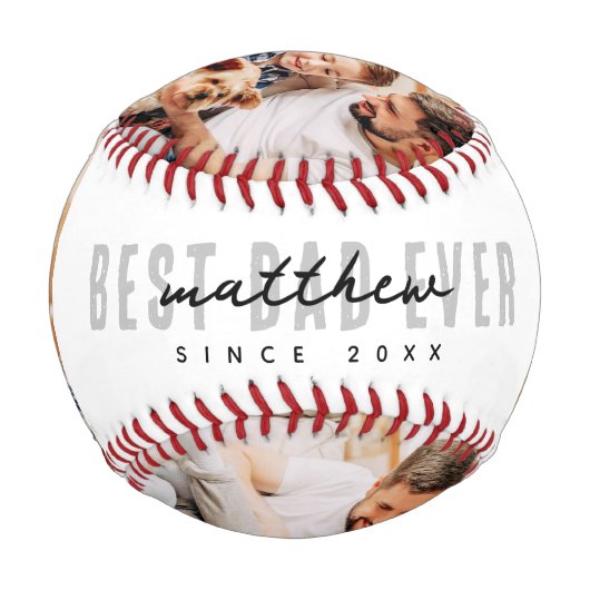 Bester Vater seit 20XX Moderne, einfache Preppy Baseball (Vorderseite)