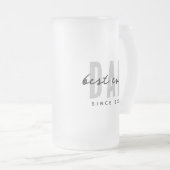Bester Vater seit 20XX Moderne, einfache Preppy Mattglas Bierglas (VorderseiteRechts)