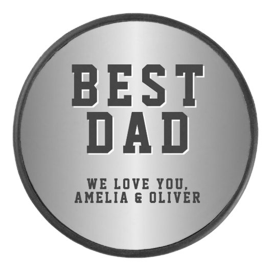 Bester Vater Silbermedaille Vatertag Eishockey Puck (Vorderseite)