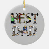 Bester Vater Sportspass Textdekoration Keramikornament (Hinten)