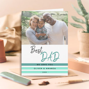 Bester Vater Türkis Schrift Vatertag Foto Karte