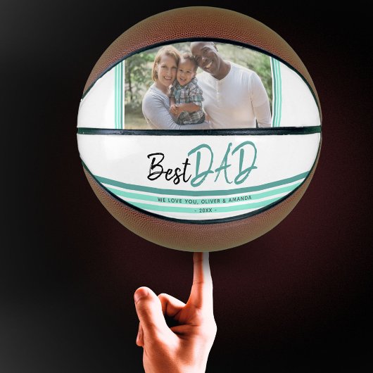 Bester Vater Turquoise Moderne Typografie Familie Basketball