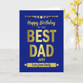 Bester Vater Typografie Gold Karte (Gelbe Blume)