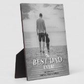 Bester Vater Typografie Schwarz & Weiß Vollständig Fotoplatte (Seite)